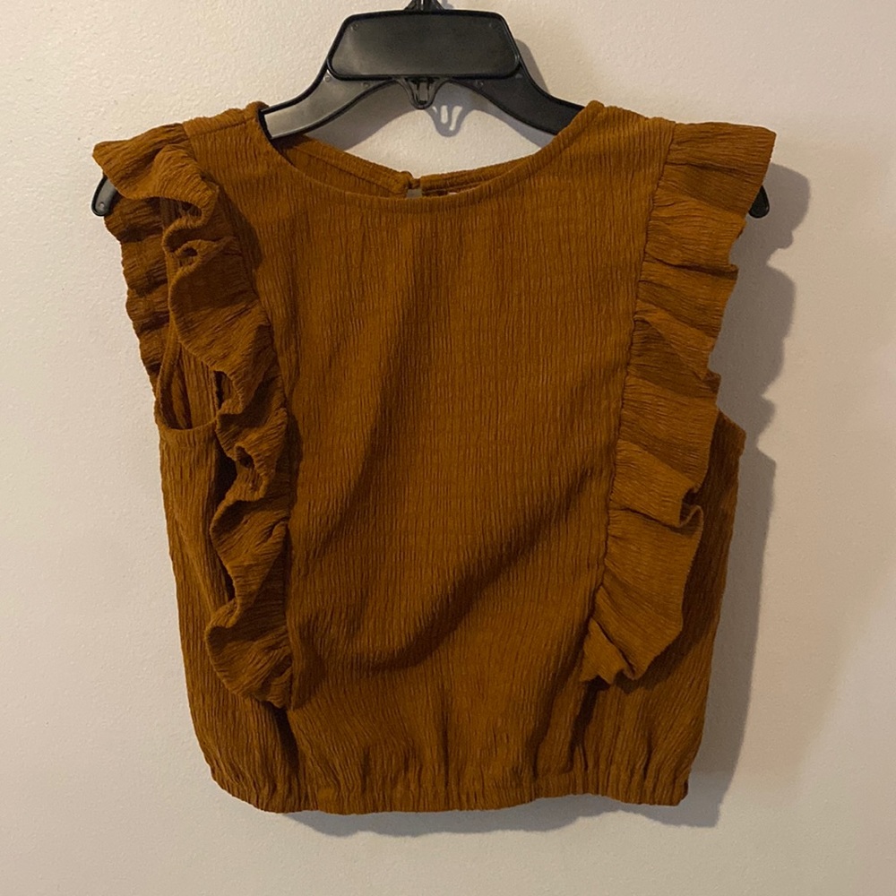 GB Girls Formal Top Yellow Ruffle